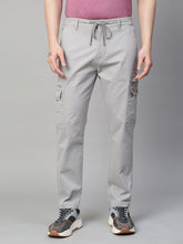 Genips Men's Light Grey  Cotton Stretch Bahamas Cargo Fit Solid Cargo